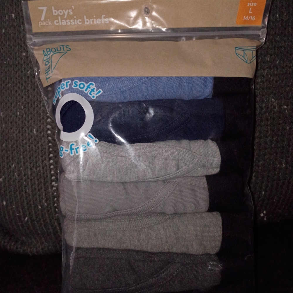 Boys' Classic Briefs 7-Pack - Blue, Navy, Gray